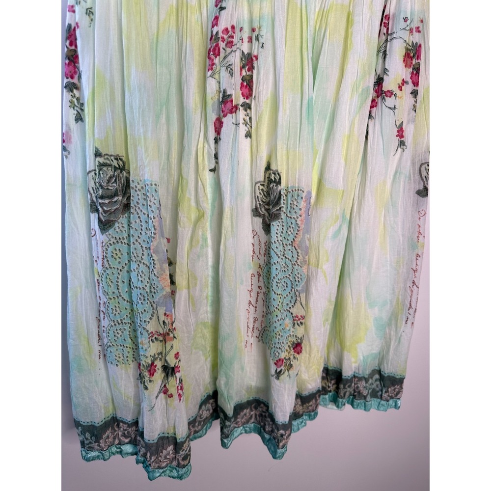 Y2K Chaudry KC Floral Embroidered Sequin Midi Skirt Fairy Ethereal Whimsical - Picture 11 of 13